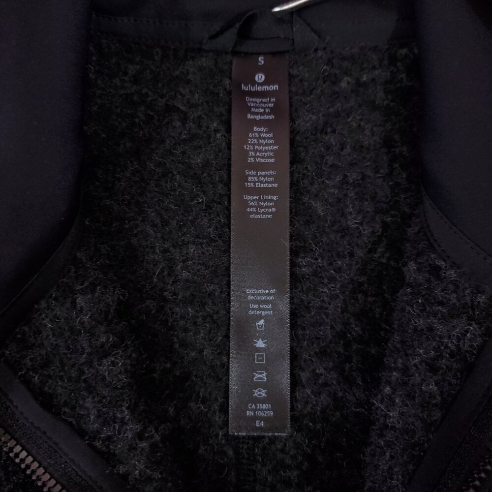 Lululemon Tundra Trek Vest Mens Small Wool Blend Sherpa Fleece Heathered Black - Picture 7 of 13